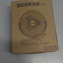 BESKAR USB Clip on Fan, Portable Small Fan with Cord Powered, 3 Speeds Strong Airflow, with Sturdy Clamp, Quiet Personal Desk Fan (Black)