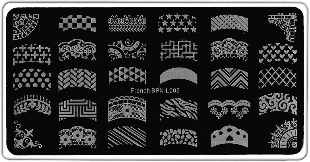 Nail Stamping Plates - 3Pcs  Finger Art Kit, Stainless Steel Nail Polish Template Printer Decoration DIY Manicure Salon Design Gift Supplies, Assorted