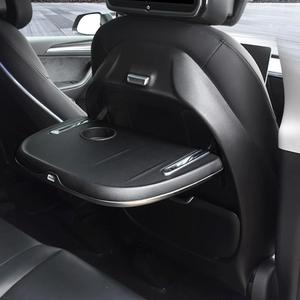 Back Seat Table for Tesla Model Y 2020-2024 & Model 3 2017-2023 Folding Back Seat Tray with Wireless Charger Rear Eating Working Table 1 PC