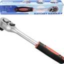 1/2-Inch Drive Ratchet Handle, Ratchet Wrench, Socket Wrench, 72-Tooth, Quick-release Reversible, Chrome Vanadium Steel Made