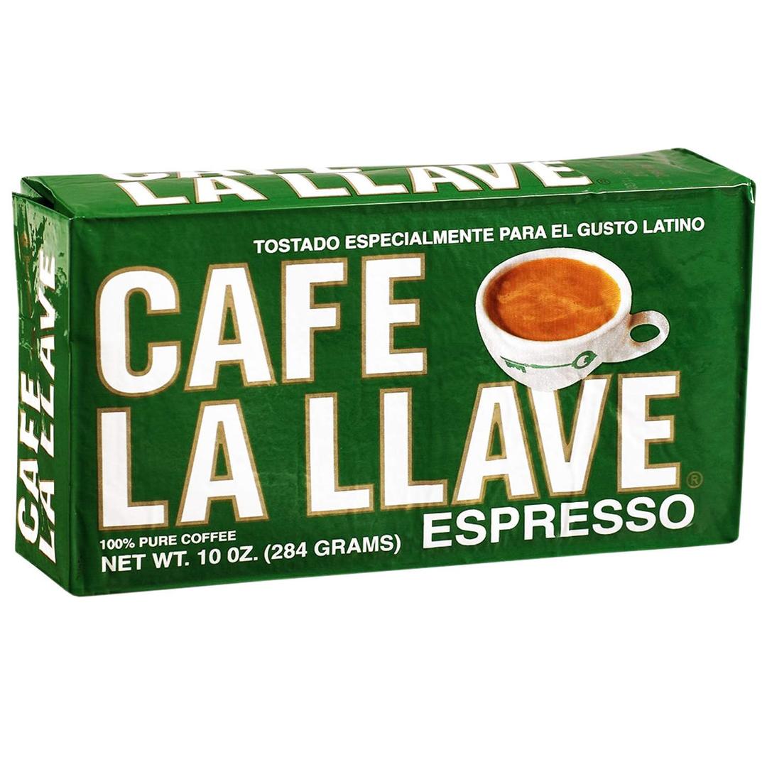 Café La Llave Espresso, Fine Grind, 100% Pure Coffee, Dark Roast, Rich and Aromatic, 4, 10-Ounce Bricks