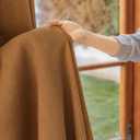 Blackout Thermal Curtain 1 Panel, 70x70 Inch, Blackout Thermal Curtains Brown Solid Color Window Drapes with Eyelets