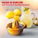 Home Citrus Manual Hand Juicer with Bowl Sized to Fit Lemons, Limes and Oranges Colors May Vary