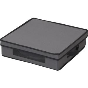 FIBER CONTENT, Gray Charger Storage Box, Holds 12 Plates