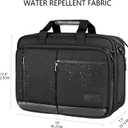 VANKEAN Laptop Briefcase for Men Women, 17.3 Inch Laptop Bag Water Repellent & Expandable Messenger Bag with Strap, Premium Shoulder Bag Womens Briefcase Computer Bag for Travel/Business, Black