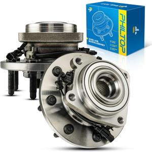 PHILTOP 515145 4WD Front Wheel Hub Assembly Fit for Chevrolet Silverado 2500 HD 2011-2019, GMC Sierra 2500 HD 2011-2019, Chevrolet Silverado 3500 HD 2011-2019, 8 Lugs Wheel Hub Bearings W/ABS 2pcs