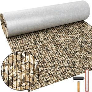 Tinideya Boat Flooring EVA Foam 94'' x 35" Boat Decking Non Slip Marine Camo Self Adhesive Carpet with Roller Ruler for Kayak Yacht Motorboat(Vertical Lines, Camo Desert) Tinideya Boat Flooring EVA Foam 94'' x 35" Boat Decking Non Slip Marine Camo Self Adhesive Carpet with Roller Ruler for Kayak Yacht Motorboat(Vertical Lines, Camo Desert)