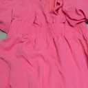 Lucrosun Women's Summer V Neck Short Puff Sleeve A Line Tiered Midi Dress, (Roses, S)