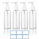 DTDNZKN 3 Pack 3.4 Oz (100ml) TSA Approved Travel Pump Bottles for Toiletries Clear Travel Size Bottles Leak Proof with Labels