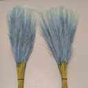 Faux Pampas Grass Decor 17.7 Inch 30pcs, Pompas Grass Flower Arrangement and Vase Filler Artificial Pampas Grass Short Decor for Boho Home Wedding Decoration (Gradient Blue)