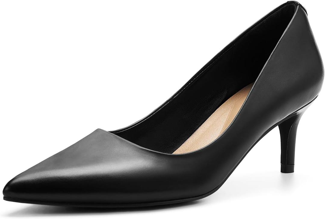 ZURIN Women's Pointed Toe Comfortable Stiletto Heels Closed Toe Dress Pumps Shoes for Wedding Work Office Business 2 1/2 inch (Black)