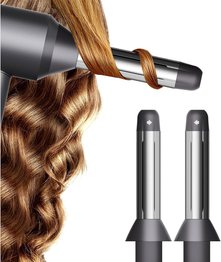 Automatic Curling Wands Attachments with 2 Curlers for Dyson Supersonic Hair Dryer Airwrap, Waver Styling Iron Tool Blow Dryer Accessories Set Detangling Comb and Heat-Resistant Glove
