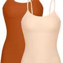 beautyin Cotton Camisole Tops for Women Shelf Bra Adjustable Spaghetti Strap Tank Top Basic Cami Undershirt, XX-Large