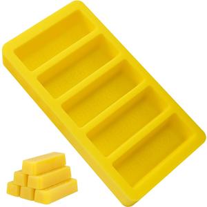 Silicone Beeswax Mold, Makes 5 x 1 OZ Wax Bars with The Word Beeswax Embossed, Reusable Beeswax Bar Mold, Reusable, Easy Release, Reusable Silicone Molds for DIY Soap, Candle, Wax Block Crafting