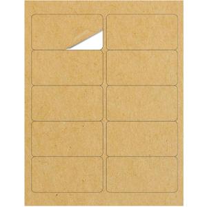 2 x 4" x 2" Kraft Labels Stickers, Quick-Drying Kraft Paper Letter Paper Size - 30 Sheets, Pack of 300