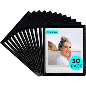 WOGOAZN 30 Pack Magnetic Picture Frame for Fujifilm Instax Square SQ40 SQ1 SQ6 SQ10 SQ20 SP-3 Instant 2.9x3.4 Inches Film Camera Films, Square Magnetic Picture Frames for Refrigerator - Black