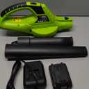 Mueller UltraStorm Leaf Blower Cordless Electric, with 2 Batteries and Charger, 140 MPH 20 V Powerful Motor, 2 Speed Levels, 1hr Charge, Lightweight, Blowers for Lawn Care, Blower for Snow (Green)