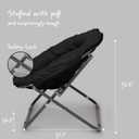 Urban Lifestyle Oversized Polycanvas Foldable Saucer Chair, Black, 37" L x 30" W x 30" D
