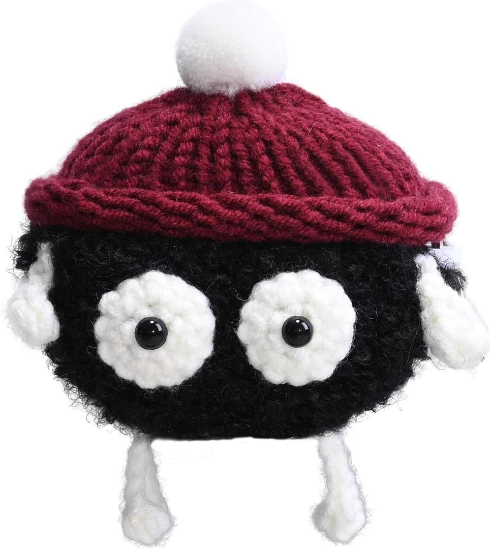 Plush Case Cover Compatible with Bose Ultra Open (2024) Handmade Knitted Cartoon Creative Funny Cute Earbuds Headphone Cases (HeiS-XN+Burgundy,for Bose Ultra Open (2024))
