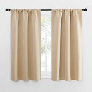 NICETOWN Blackout Room Darkening Curtains - Home Decoration Light & Noise Reducing Thermal Insulated Window Draperies with Rod Pocket Top (Biscotti Beige, 2 Panels, 34 inches Wide x 54 inches Long) NICETOWN Blackout Room Darkening Curtains - Home Decoration Light & Noise Reducing Thermal Insulated Window Draperies with Rod Pocket Top (Biscotti Beige, 2 Panels, 34 inches Wide x 54 inches Long)
