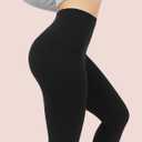 Thermal Leggings for Women Warm Winter Butt Lifting High Waisted Tummy Control Tights with Pockets (M)
