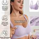 Avidlove Women's Seamless Bras Nursing Bras for Breastfeeding Tshirt Everyday Bra (Purple, S)