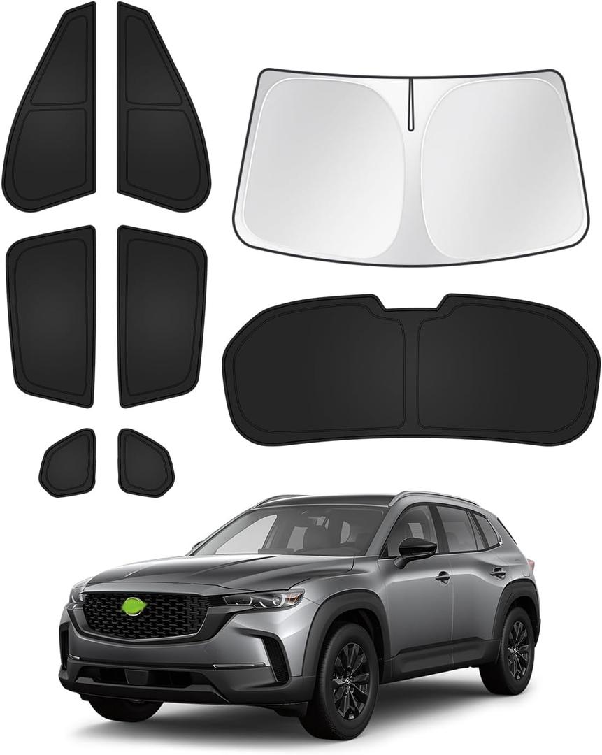 Canvcle Sunshades for Mazda CX-50 2023-2025 2026 CX50 Accessories Windshield Sun Shade Side Rear Window Shade Cover Sun Visor Shield Privacy Protection for Camping Keep Vehicle Cool Black 8PCS