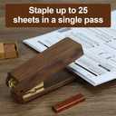 MultiBey Walnut Wood Stapler for Desk - Natural Woodgrain Stapler 25 Sheet Capacity with 1000 Staples, Jam Free, Retro Business Desktop Staplers Desk Accessories for Office Home School
