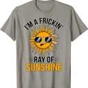 Funny Sarcastic I'm A Frickin' Ray of Sunshine Sarcasm Sun T-Shirt, L