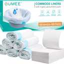60 Commode Liners with Absorbent Pads, 60 Bedside Commode Liners and 60 Pads for Commode Bucket, Disposable Commode Bags for Adults, Portable Leak-Proof Potty Chair Liners (21 * 16in-60+60)