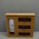 SpaceAid Bag Storage Organizer for Kitchen Drawer, Bamboo Organizer, Compatible with Gallon, Quart, Sandwich and Snack Variety Size Bag (1 Box 4 Slots), 2.5" High