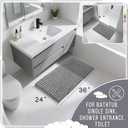 Yimobra Large Bathroom Rugs Non Slip Washable 36x24 Inch - Ultra Soft Absorbent Chenille Bath Mat, Quick Dry Shaggy Floor Carpet for Tub Shower, Gray Home Decor Accessories