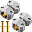 Dreyoo 2 Pack Metal Hose Mender for 5/8 and 3/4 Hoses, Aluminum & Brass Heavy Duty Hose Repair Kit, Easy to Use Mender, Leakproof Connection Design