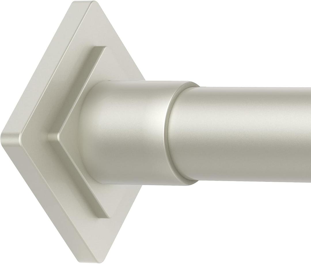 CorkLatta Brushed Nickel Shower Curtain Rod Spring Tension 30 to 80 Inch,1 Inch Diameter Adjustable Shower Rods for Bathroom,No Drilling