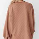 PRETTYGARDEN Womens Long Sleeve Tops 2025 Fall Fashion Shirts Trendy Clothes Casual Loose Crewneck Ribbed Knit Tunic Blouse (L)