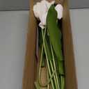 Livole 12 Pcs White Tulips Artificial Flowers Real Touch Tulips Fake Faux Tulip Flower Bouquet for Arrangement Wedding Spring Home Decor Floral Party Centerpiece 14 Inch