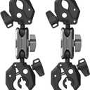 Motorcycle Bike Clamp Mount (2-Pack) for Insta360 X5 X4, Cycling Selfie Stick Pole Mount for GoPro DJI Osmo Action Pocket 3 Osmo 360 Nano Bicycle Handlebar/Seat Rail/Pipe Extension Bundle Accessories