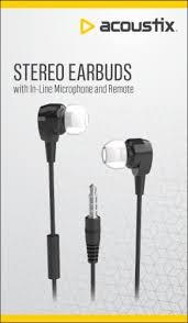 Acoustix Stereo Earbud Headphones with Microphone