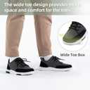 Men's Orthopedic Walking Fashion Sneakers: Breathable Sneakers for Mens, Stability Supportive Walking Shoes for Neuropathy, Cushioned Canvas Shoes for Plantar Fasciitis Black Size 42