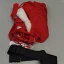 RSLOVE Christmas Lingerie for Women Sexy Teddy Bodysuit One Piece Santa Babydoll with Belt (Medium, Red)