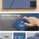 Nillkin Upgraded Foldable Bluetooth Keyboard with Touchpad & Number Pad, Portable Wireless Keyboard for Travel, Pocket-Sized, Full Size Keys, Support 3 Devices for iPad Laptop Tablets Phone, Blue
