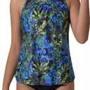 SUUKSESS Women Tummy Control Tankini Bathing Suit Ruffle High Waisted Swimsuit, X