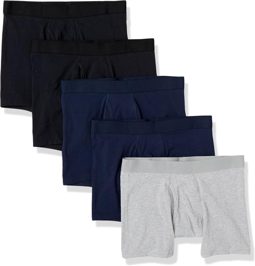 Amazon Essentials Men's Cotton Jersey Boxer Briefs (Available in Big & Tall) (S)