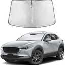EcoNour Windshield Sun Shade Compatible for Mazda CX-30 20192026 | Custom Fit Crossover Front Window Sunshade | Foldable Heat & UV Reflective Sun Visor