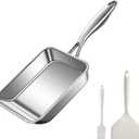 7.5" Japanese Omelette Egg Pan, 316 Stainless Steel Egg Pan, Square Frying Pans for Making Omelets and Bacon, Easy to Clean, Silver