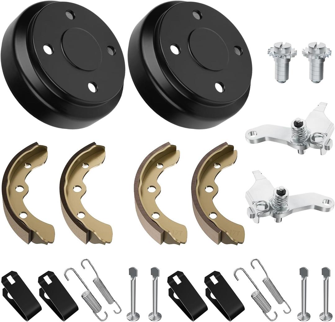 Golf Cart Rear Brake Drum/Hub and Brake Shoes Deluxe Repair Kit, Club Car Brake Kit for Club Car DS 1995-Up & Precedent 2004-Up Golf Cart