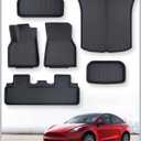 TAPTES Floor Mats Full Set for Tesla Model Y Accessories 2025 2024 2023 2022 2021, XPE All Weather for Model Y Floor Mats 2021-2025 Front Rear Trunk Cargo Liner Mat, Interior Accessories 5 Seater