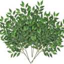 DearHouse 26inch Italian Ruscus Greenery Stems,Artificial Green Leaf Garland Vines Hanging Spray for DIY Wedding Arch Bouquet Filler Table Centerpieces Home Decor (16, Matte Green)