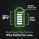 Greenworks 24V Brushless 1/2" Hammer Drill (530 in-lbs.) 2.0Ah Battery and Charger Included, DDG402