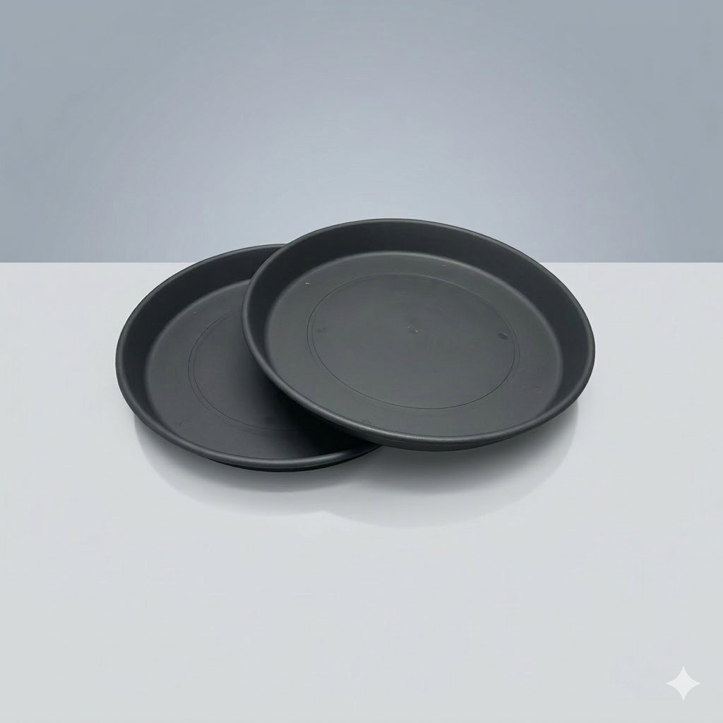 15 Inch Plant Saucer, Black Plant Plates to Catch Water, Pebble Tray for Plant Humidity, Flower Pot Saucers for Indoor and Outdoor Garden(2PCS)